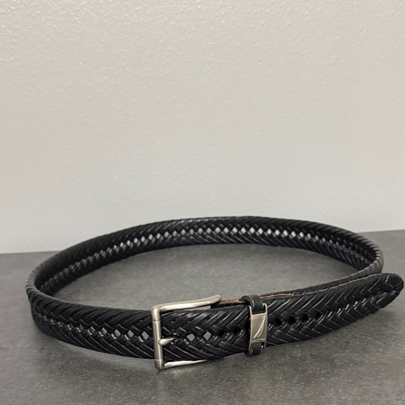 Preloved Nautica Black Braided Leather Belt - Picture 1 of 9